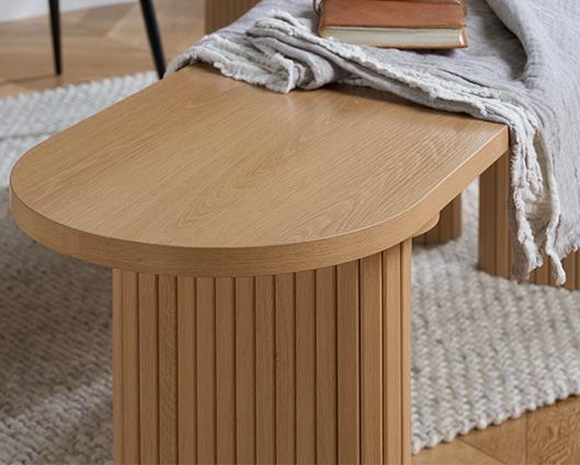 Axel Fluted Dining Bench - Oak