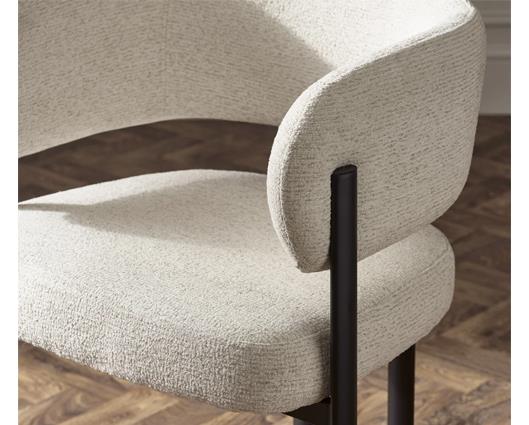 Bolivia Set of 2 Dining Chairs Cream & Black