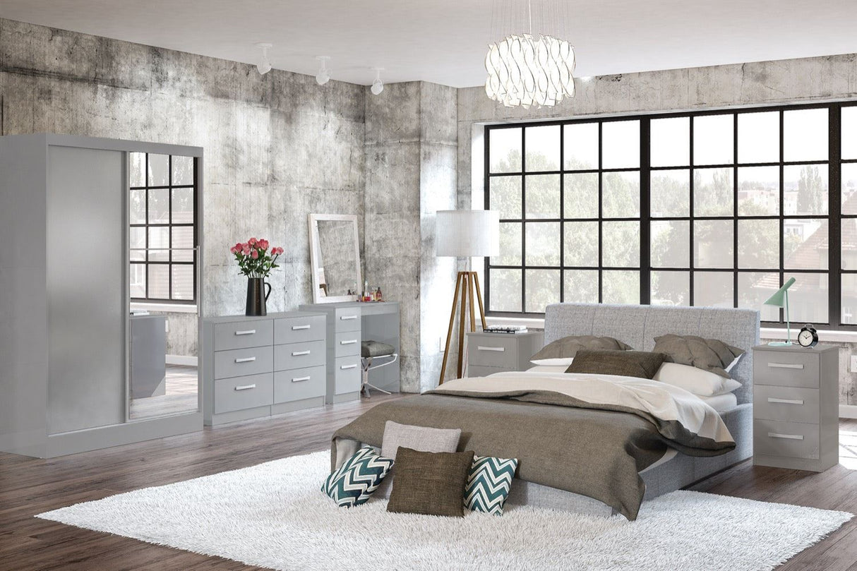 Larz 3 Drawer Bedside Table - Grey