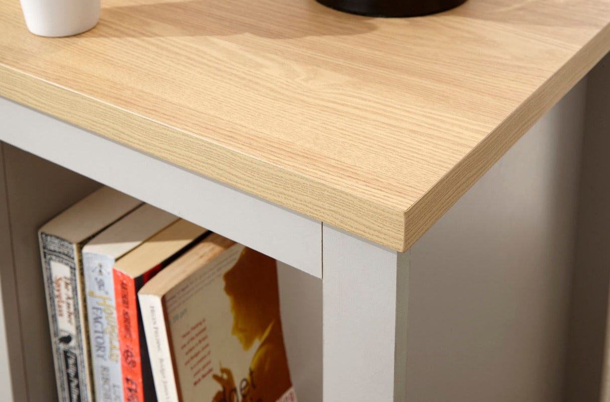 Lachlan Side Table with Shelf-Grey