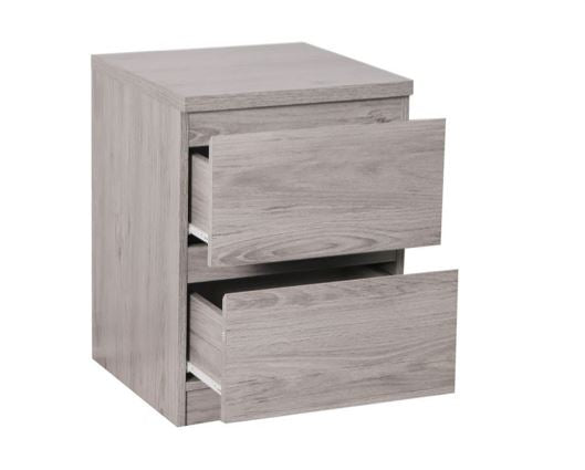 Jackson 2 Drawer Bedside - Grey Oak