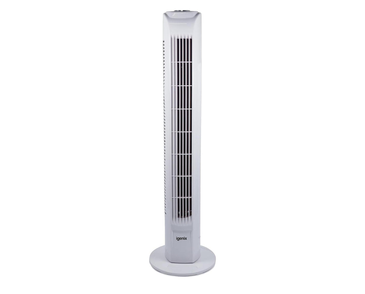 Igenix 30" Tower Fan with 7 Hour Timer and Remote Control - White