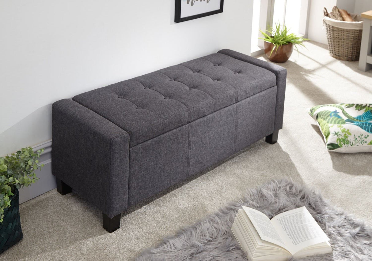 Verona Ottoman Bench-Charcoal
