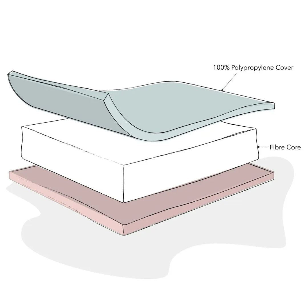 Space Saver Cot & Fibre Mattress-Taupe Grey