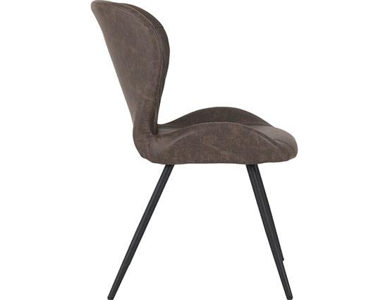 MODENA & QUEBEC DINING SET (X4 CHAIRS) - CREAM/BROWN FAUX LEATHER