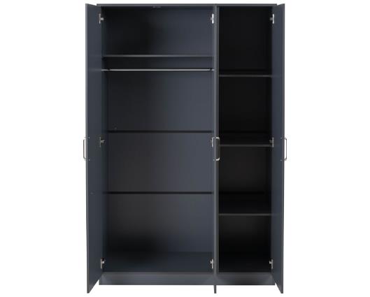 DAKOTA 3 DOOR WARDROBE BEDROOM SET - DARK GREY