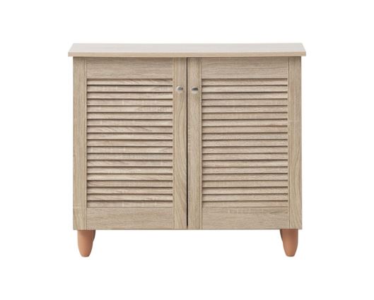Traditional 2 Door Shoe Cabinet-Oak