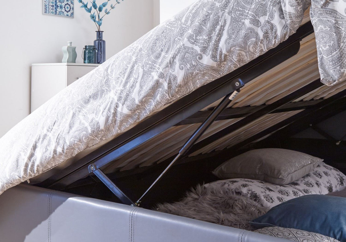 Serena Small Double Side Lift Ottoman Bed-Grey