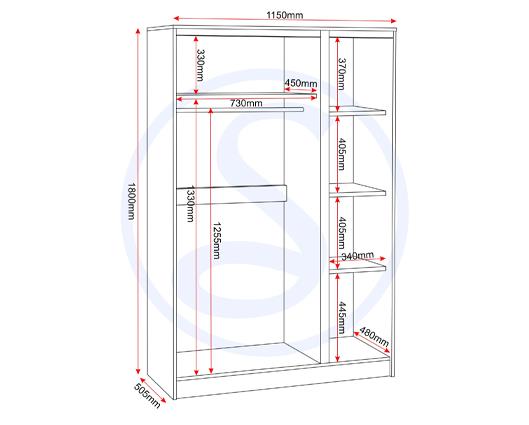 MALVERN 3 DOOR WARDROBE - SONOMA OAK EFFECT