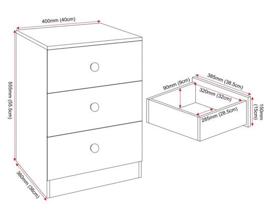 DENVER 2 DOOR WARDROBE BEDROOM SET - GREY GLOSS