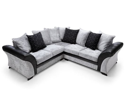 Francisco Corner Sofa - Black & Charcoal