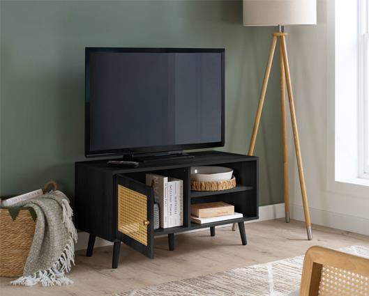Croxley Rattan Small TV Unit - Black