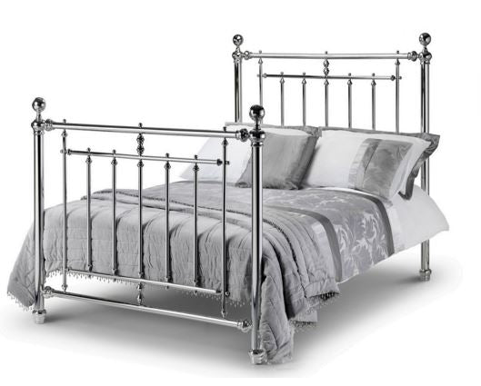 Emery Chrome King Bed - Grey
