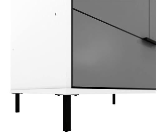 MADRID 4 DOOR 2 DRAWER WARDROBE - GREY/WHITE GLOSS