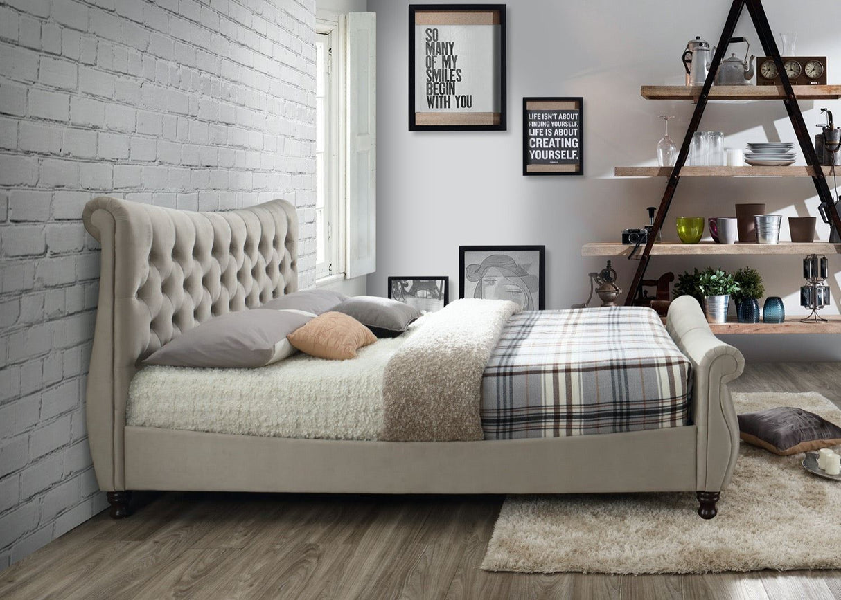 Callan Super King Bed - Cream