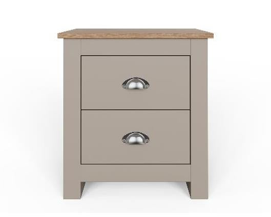Lachlan 2 Drawer Bedside-Grey