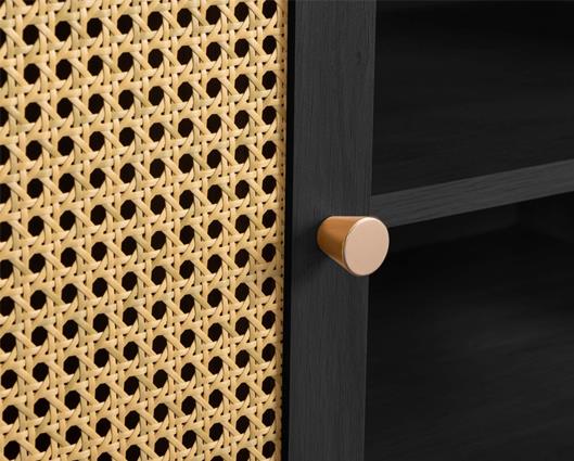 Croxley Rattan Small TV Unit - Black