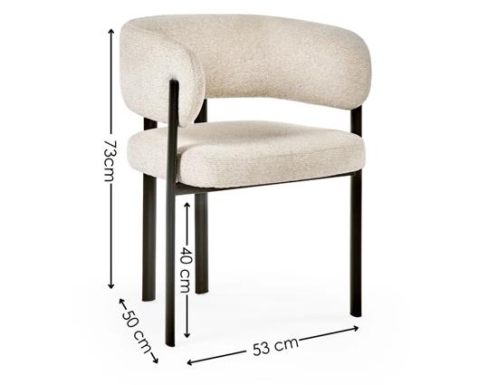 Bolivia Set of 2 Dining Chairs Cream & Black