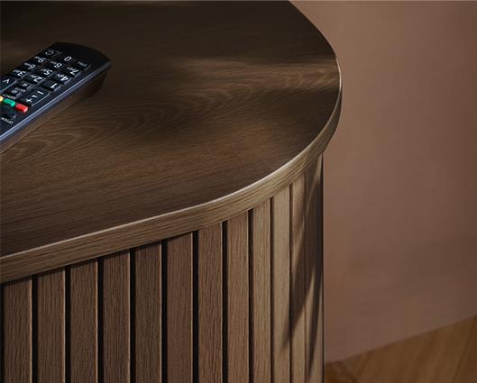 Axel Fluted Small TV Unit - Walnut