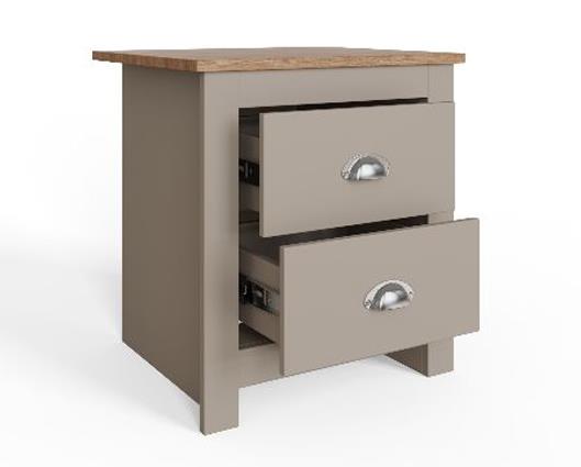 Lachlan 2 Drawer Bedside-Grey