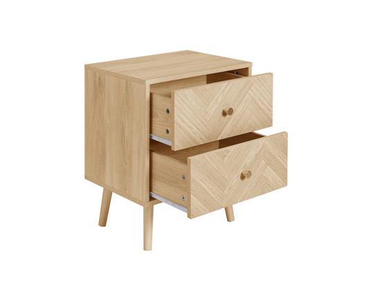 Herringford 2 Drawer Bedside Oak
