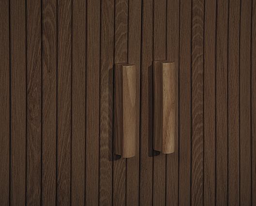 Axel 2 Door Fluted Sideboard - Walnut