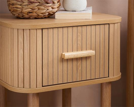 AXEL 1 DRAWER FLUTED BEDSIDE OAK
