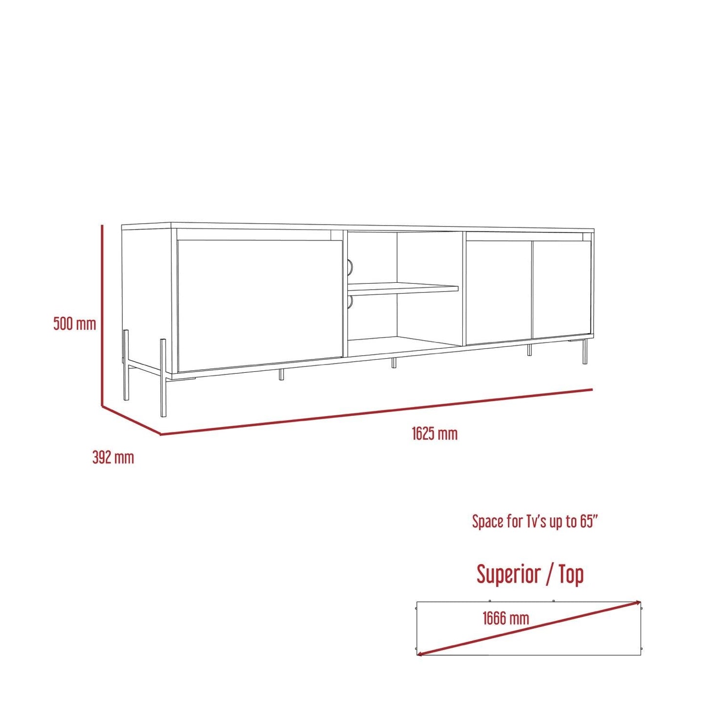 Dexter Ultra Wide TV Unit with 4 Doors
