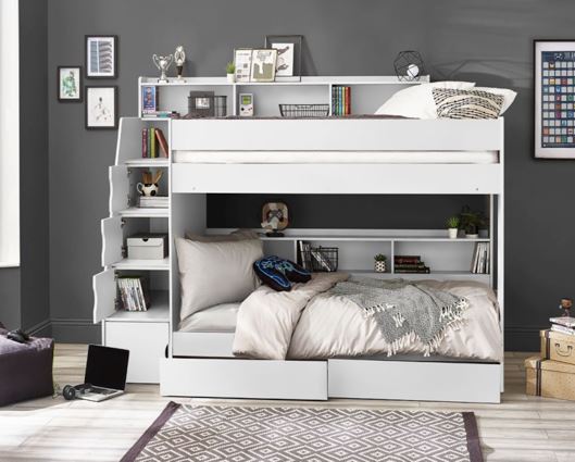 CAMELOT STAIRCASE BUNK ALL WHITE - Default Title