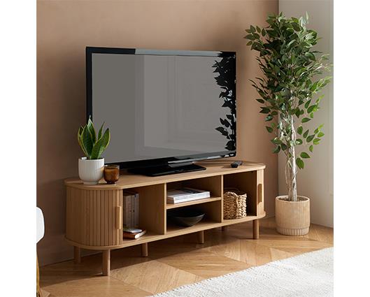 Axel Fluted Large TV Unit - Oak