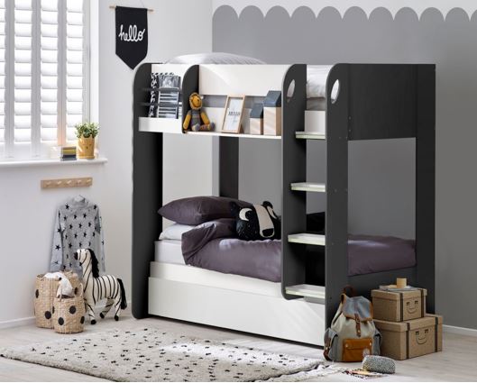 Micah Bunk & Underbed- Charcoal & White