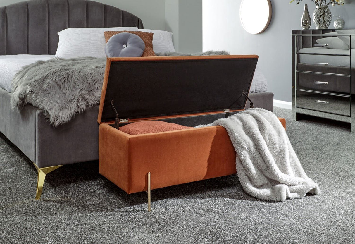 Melta Ottoman Storage Bench-Russet