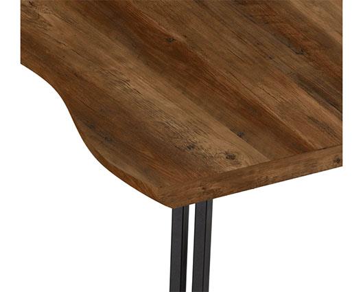 QUEBEC WAVE & LUKAS DINING SET (X4 CHAIRS) - MEDIUM OAK EFFECT/EMERALD GREEN VELVET