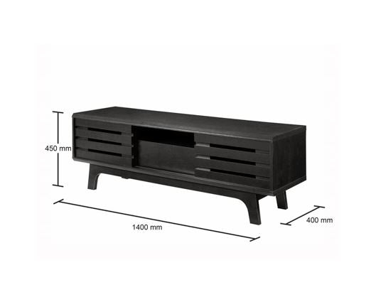 Traditional TV Cabinet with Sliding Doors-Dark Oak