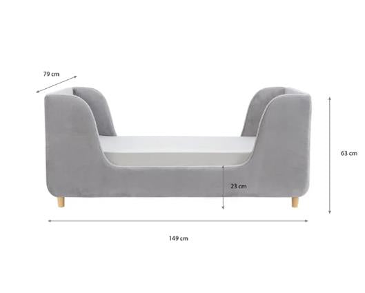 Lily Toddler Bed - Velvet Grey