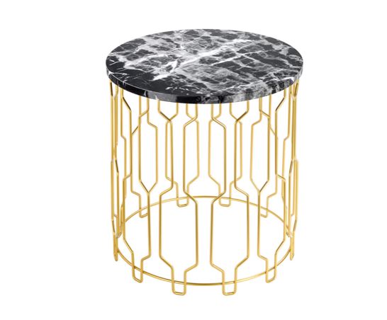 Gaia End Table- Black Marble