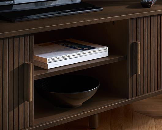 Axel Fluted TV Unit - Walnut