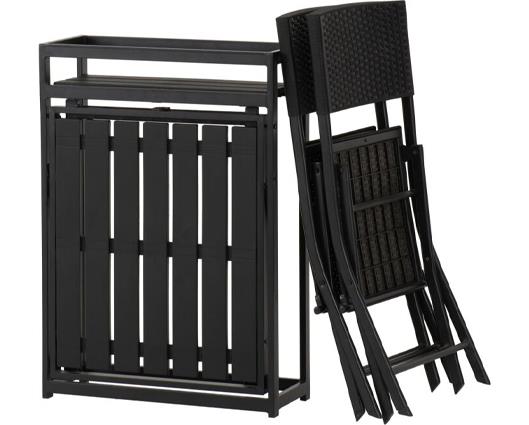 Foldaway 1+2 Garden Set - Black