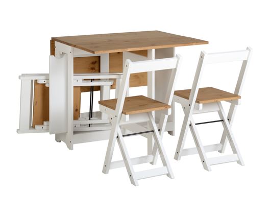 Sharon Butterfly Dining Set - White/Distressed Waxed Pine