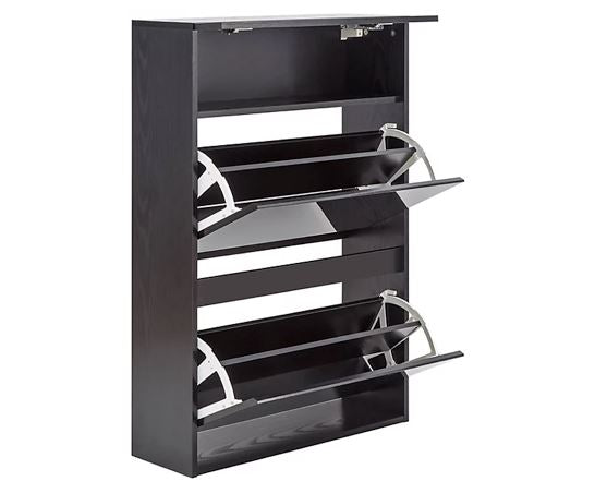 Graze Wall Hanging Two Tier Shoe Cabinet- Black