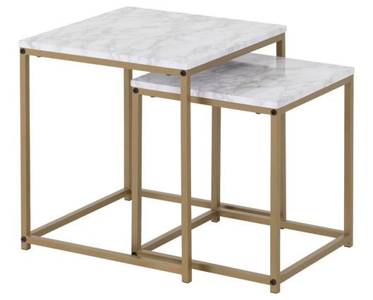 DALLAS NEST OF 2 TABLES - MARBLE/GOLD EFFECT