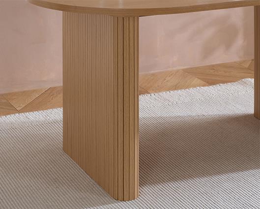 Axel Oval Fluted Dining Table - Oak