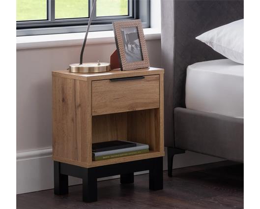 Bali 1 Drawer Bedside Oak