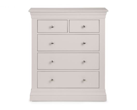 Clementine 3+2 Drawer Chest- Light Grey