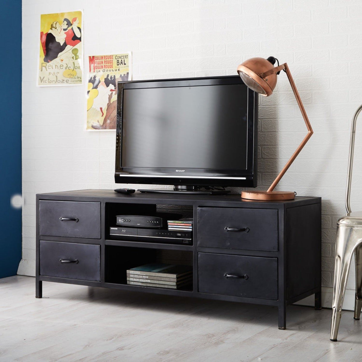 Black Iron TV Cabinet