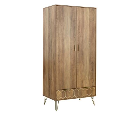 Oslo 2 Door 1 Drawer Wardrobe- Mango