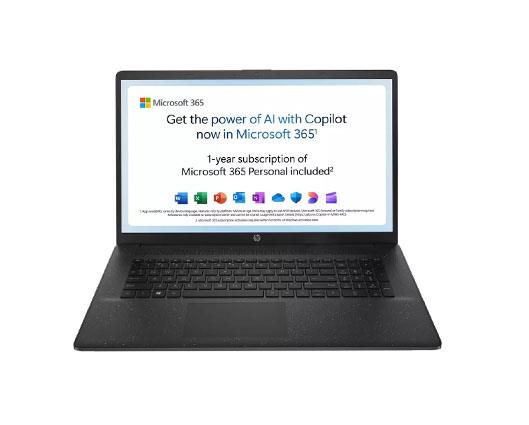 HP 17-cn3008na 17.3in N100 4GB 128GB Laptop - Black