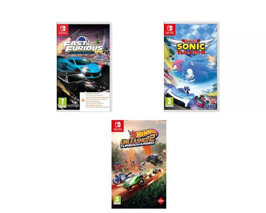 Racing Bundle: Team Sonic Racing, Fast & Furious Arcade Edition (Nintendo Switch -download code), Hot Wheels Unleashed 2 - Turbocharged - Nintendo Switch