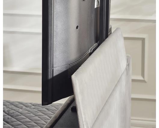 Clara Side Lift Ottoman TV Bed Light Grey - Double