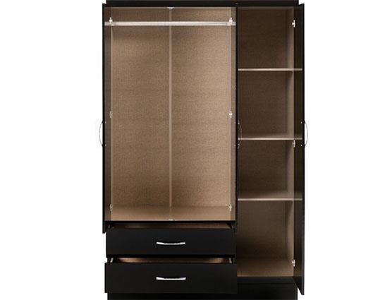 NEVADA 3 DOOR 2 DRAWER WARDROBE - BLACK GLOSS